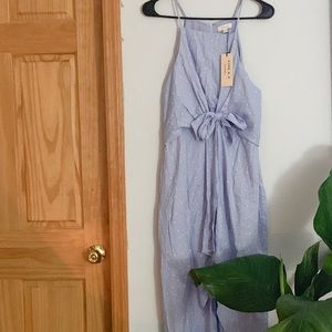 Blue polka dot tie dress